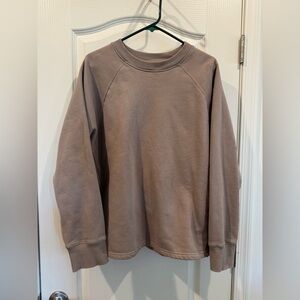 Vuori Oversized Restore Pullover Size Medium Organic Cotton Brown Tan